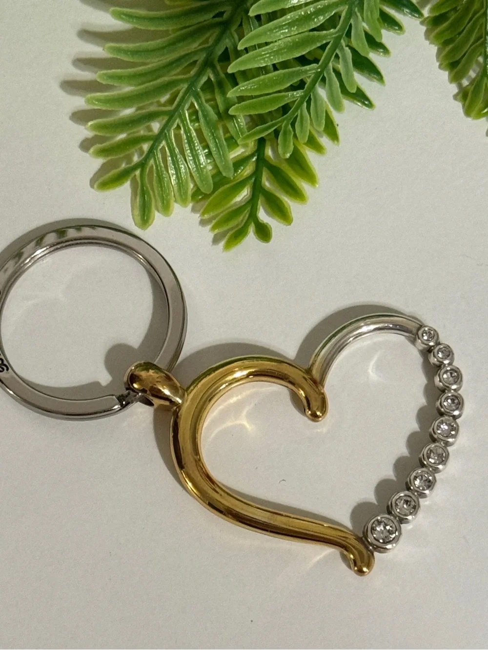 BRIGHTON Heart Keyring Key Fob - Gold & Silver Tone NWT